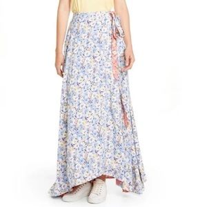 Polo Ralph Lauren Lye Reversible Wrap Maxi Skirt